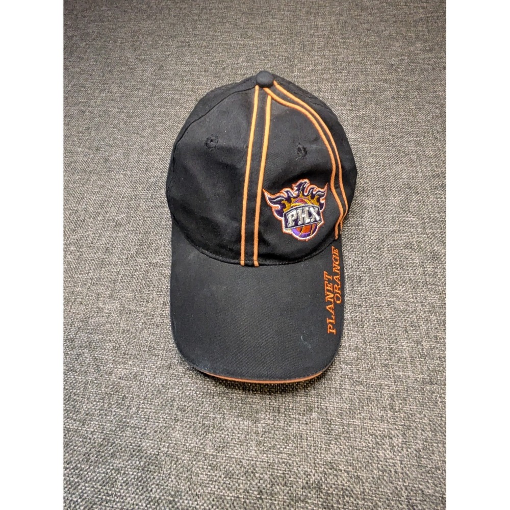 Phoenix Suns Hat Men's Black‎ Adjustable Cap Planet Orange Strap Back NBA